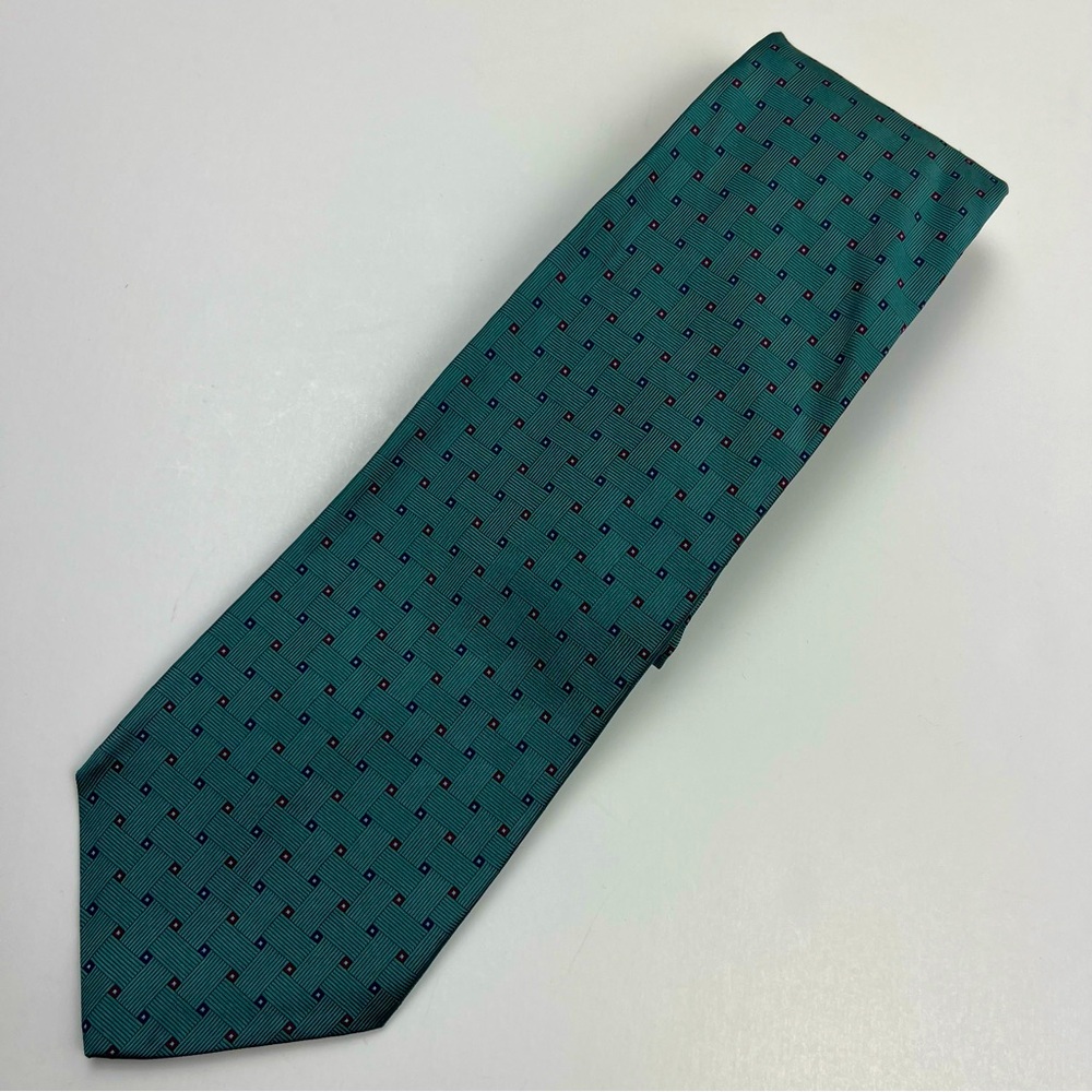 Brooks Brothers Teal and Pink Patterned Tie